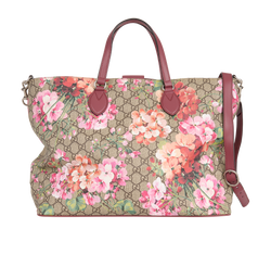 Soft GG Blooms Tote, Canvas, Brown/Pink, 453705, DB/S/E, 3*